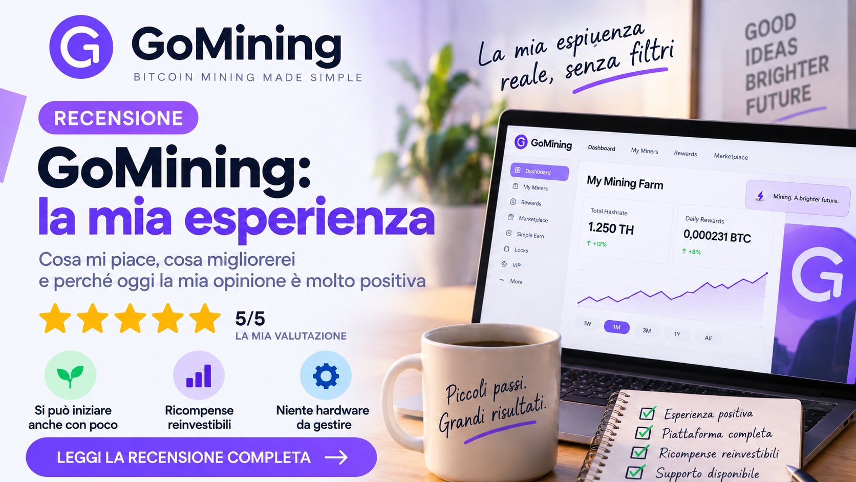 GoMining recensioni: la mia esperienza positiva dopo mesi di utilizzo